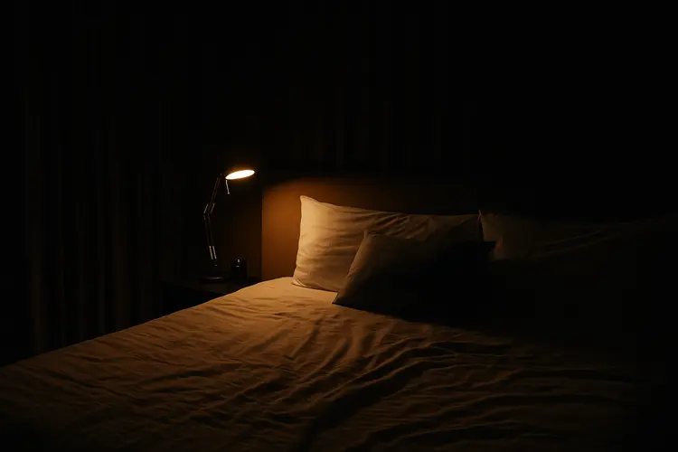 Luxury bedroom with premium bedding and curtains